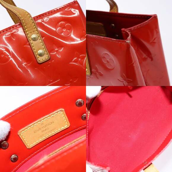 LOUIS VUITTON Monogram Vernis Reade PM Hand Bag Red Rouge M91088 - Picture 11 of 12